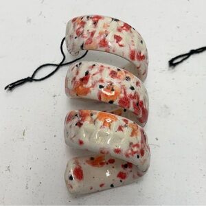 Handmade 4" Pottery Spiral Ornament or Napkin Holder - Artisan Home Decor